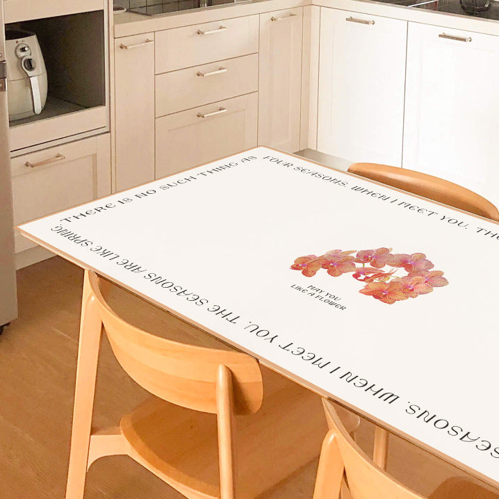 2design flower logo square table mat