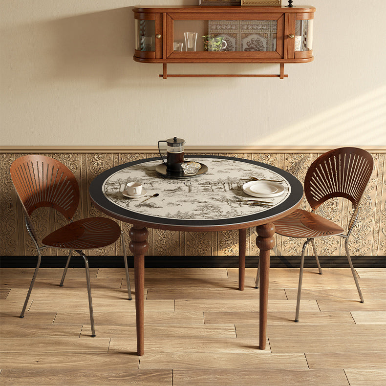 black toile de Jouy round table mat