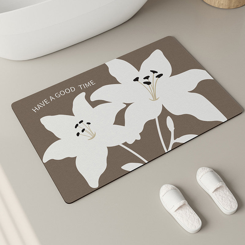 4color lily bath mat