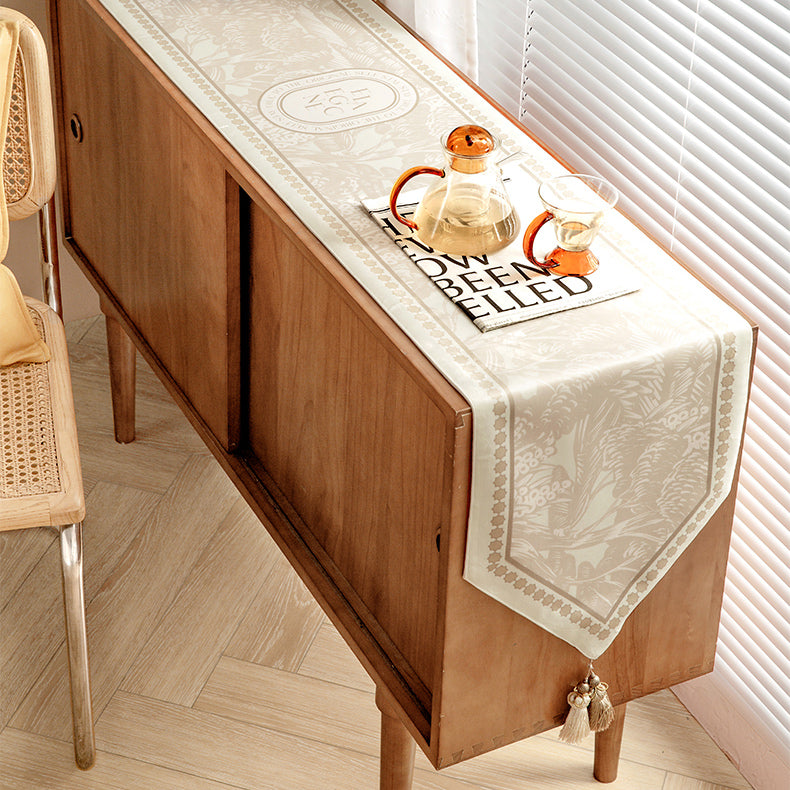beige elegance logo table runner