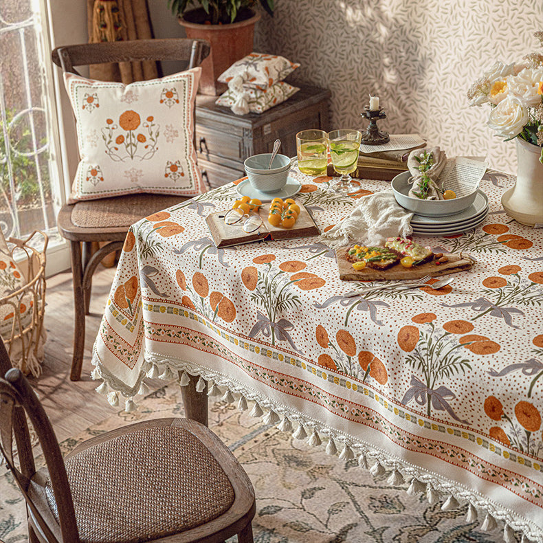 orange margarita table cloth