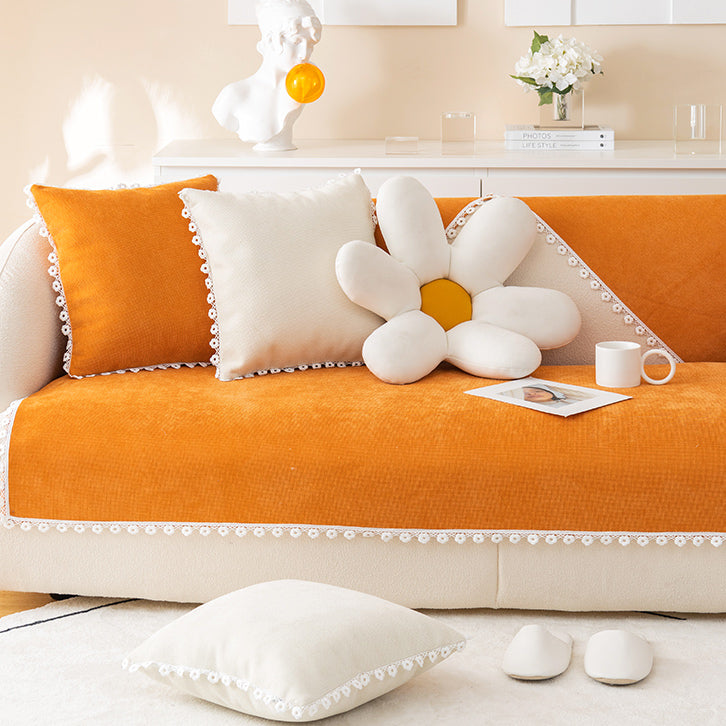 【即納】5color natural flower sofa cover / orange