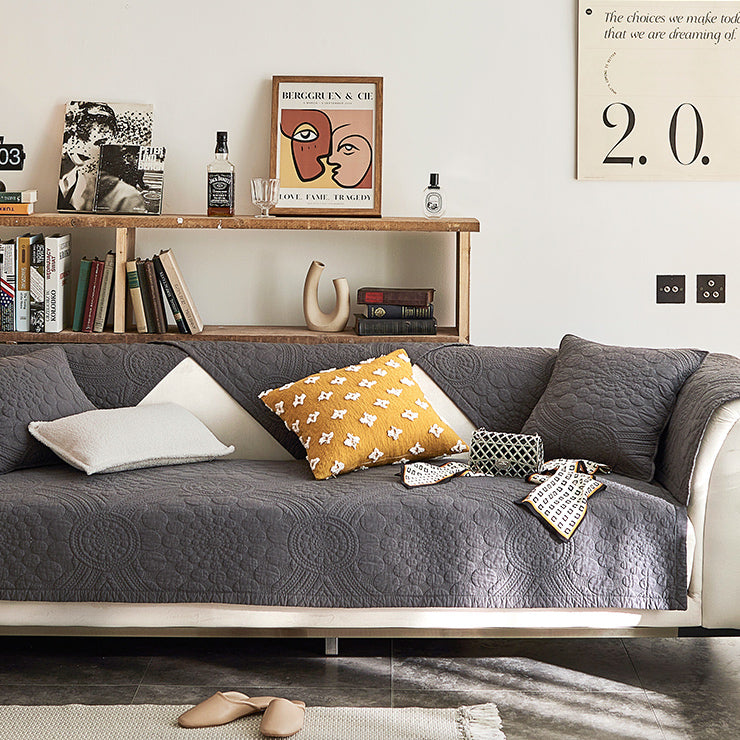 4color dark quilt sofa cover