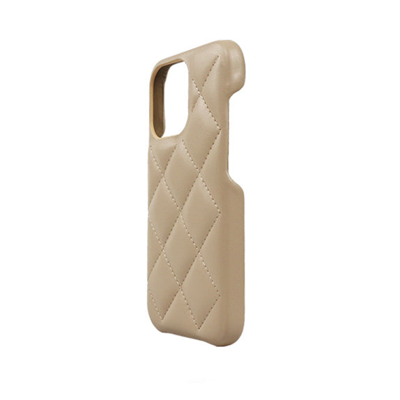 beige leather quilt iPhonecase