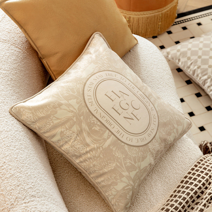 2design beige elegance logo cushion