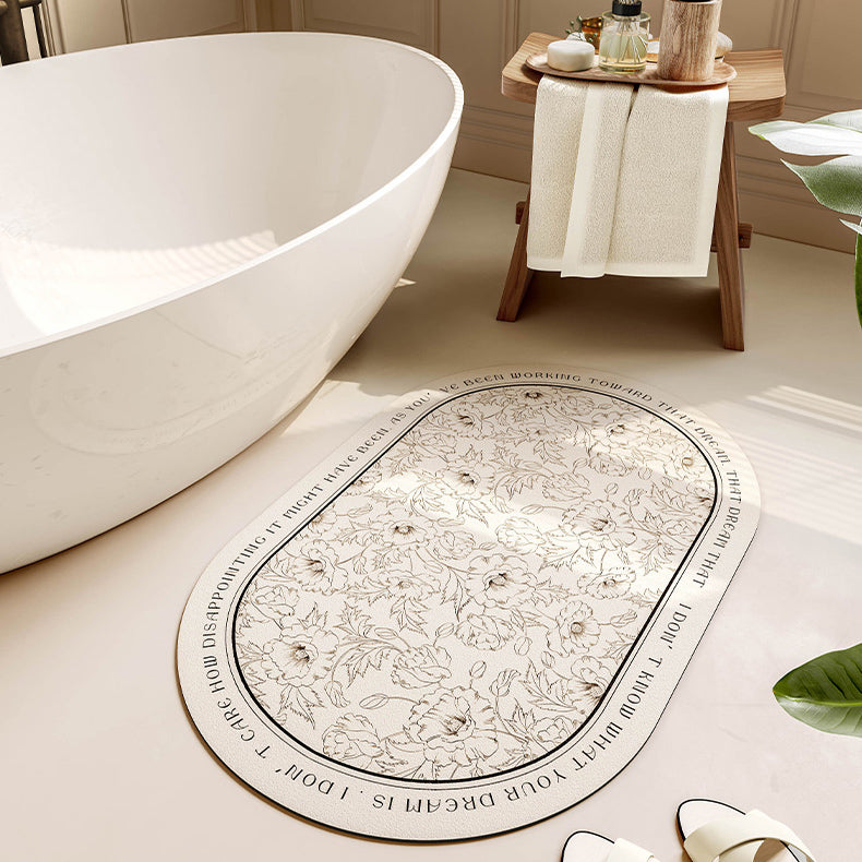 monotone dream simple flower bath mat