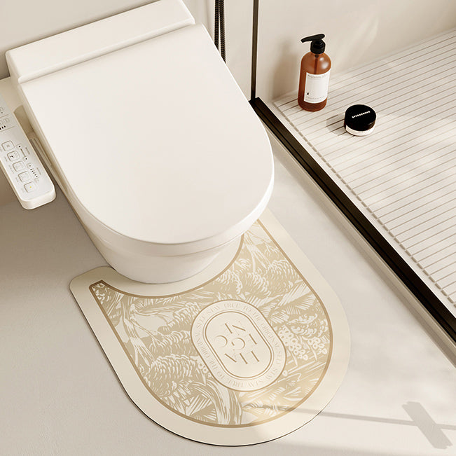 beige elegance logo toilet mat