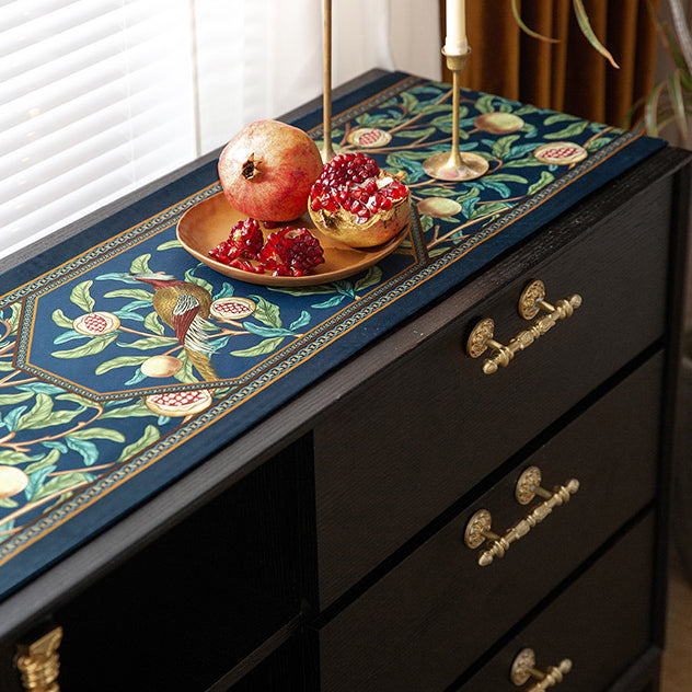american retro pomegranate table runner