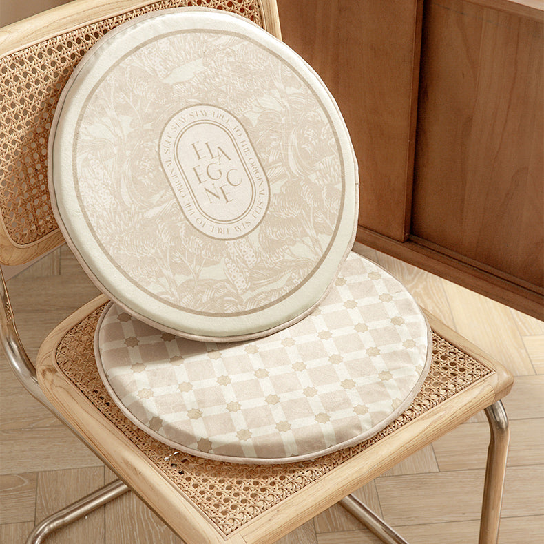 2design beige elegance logo round cushion