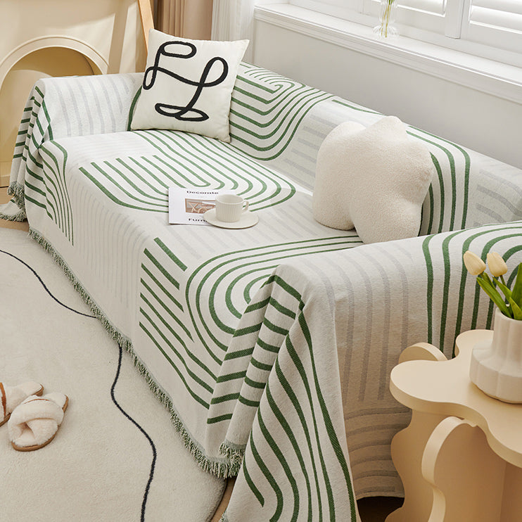 4color two tone line sofa cover