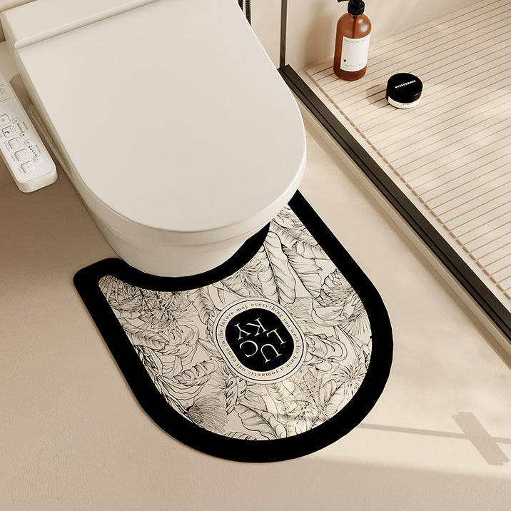 lucky logo luxury toilet mat