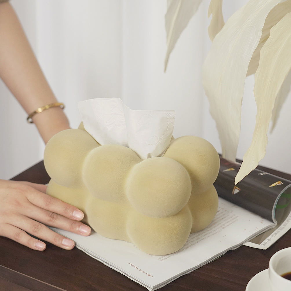 3color furry cloud tissue case