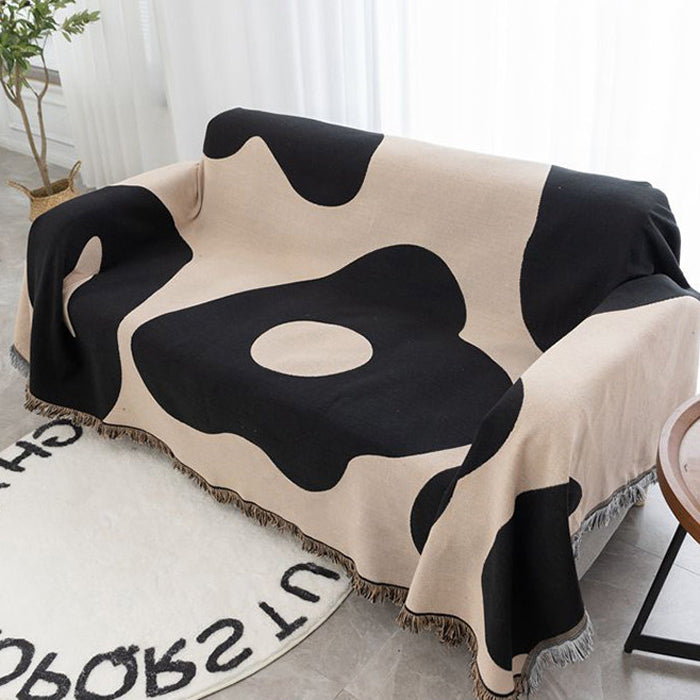 monotone big flower sofa cover