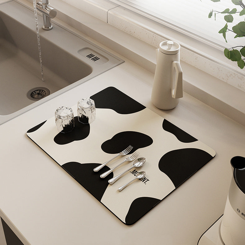 3color cow pattern sink mat