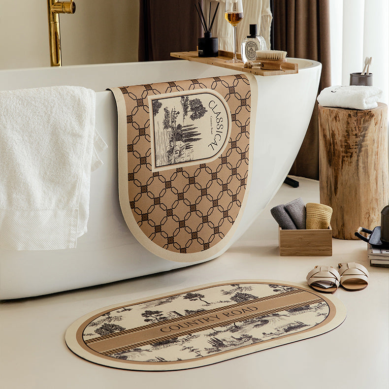 country road logo bath mat