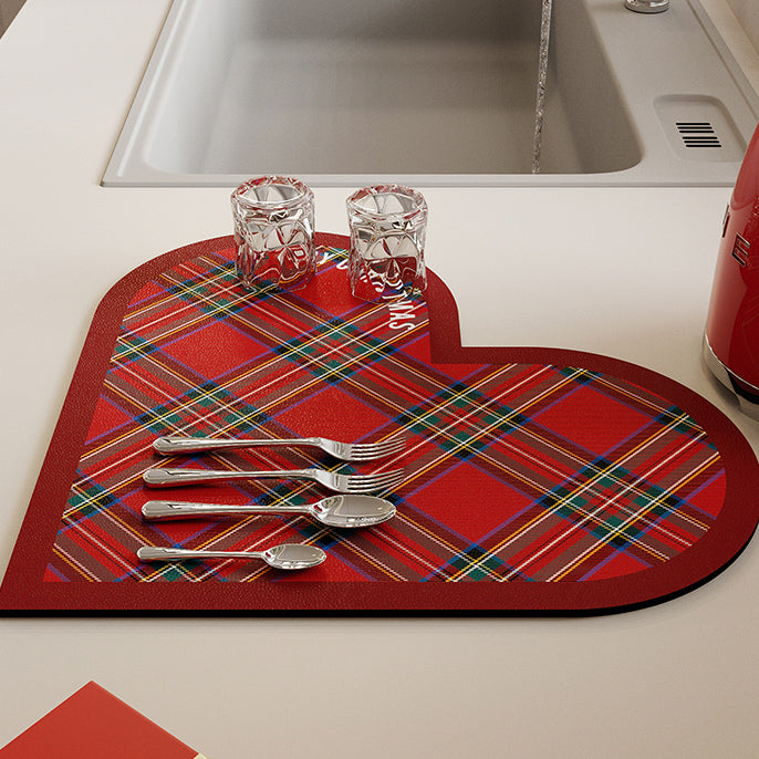 2design red check sink mat