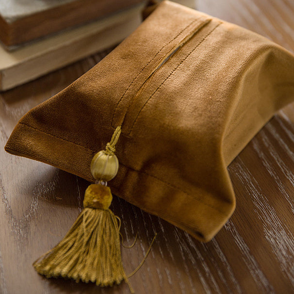 6color velvet tassel tissue case