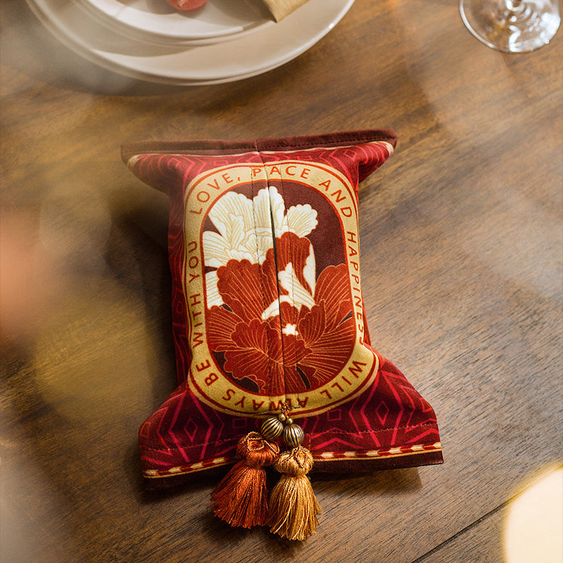 2design red flower tissue case