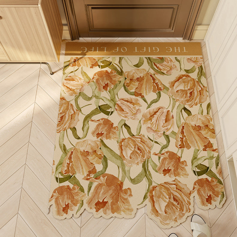 4design romantic flower door mat