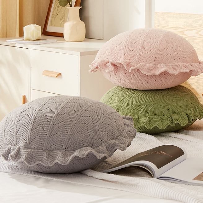 5color knit circle cushion