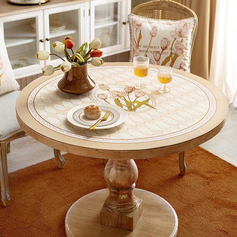 pink tuilp everthing round table mat