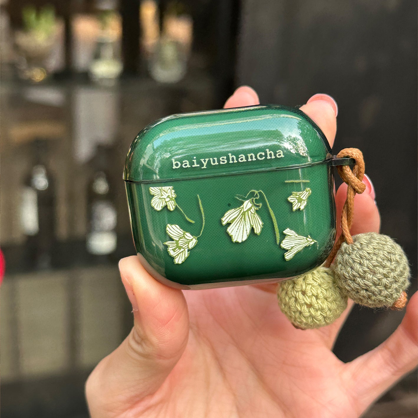 green tea flower Airpods case
