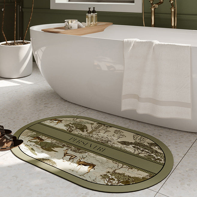 green persevere logo bath mat