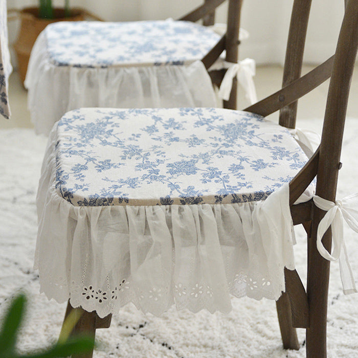 blue flower chair cover