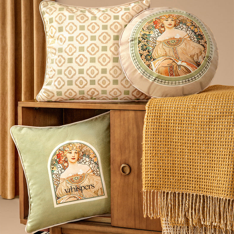 3design mucha whispers logo cushion