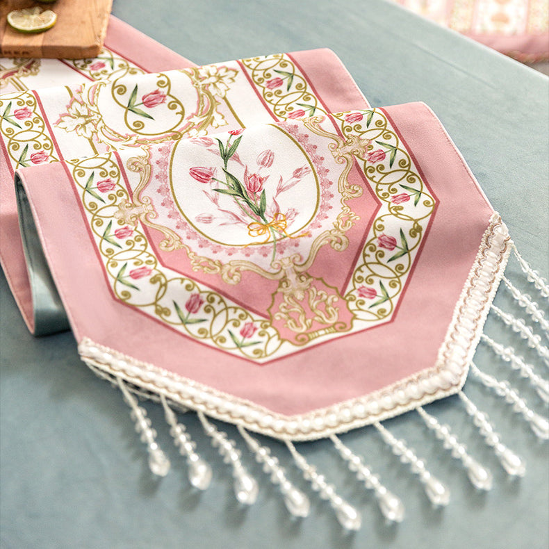 pink lovely tulip table runner
