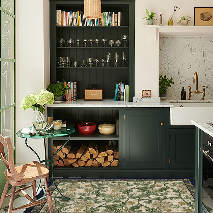 6design dark flower door mat