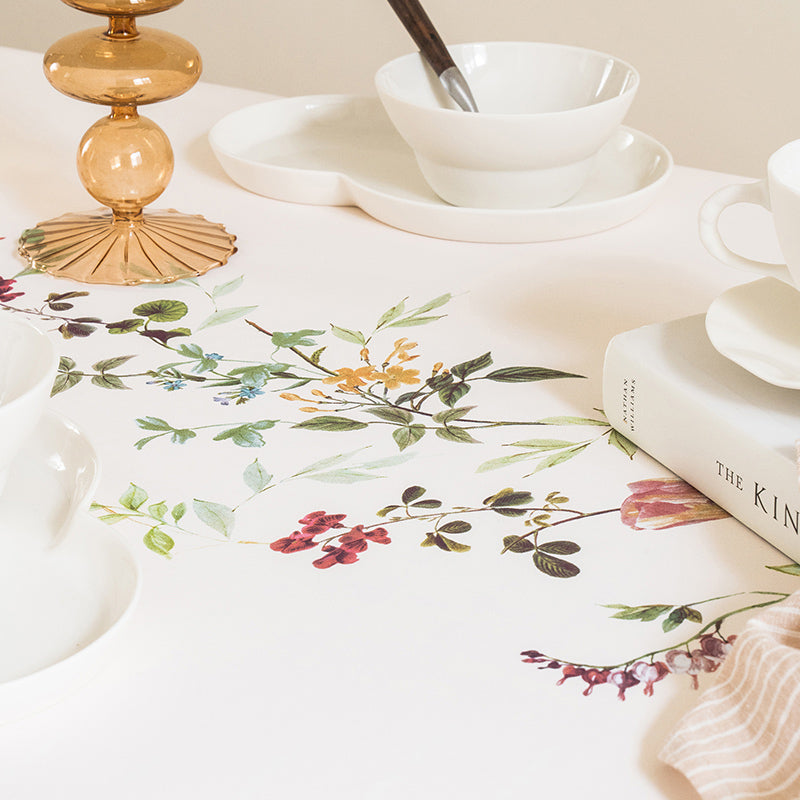 botanical flower table cover