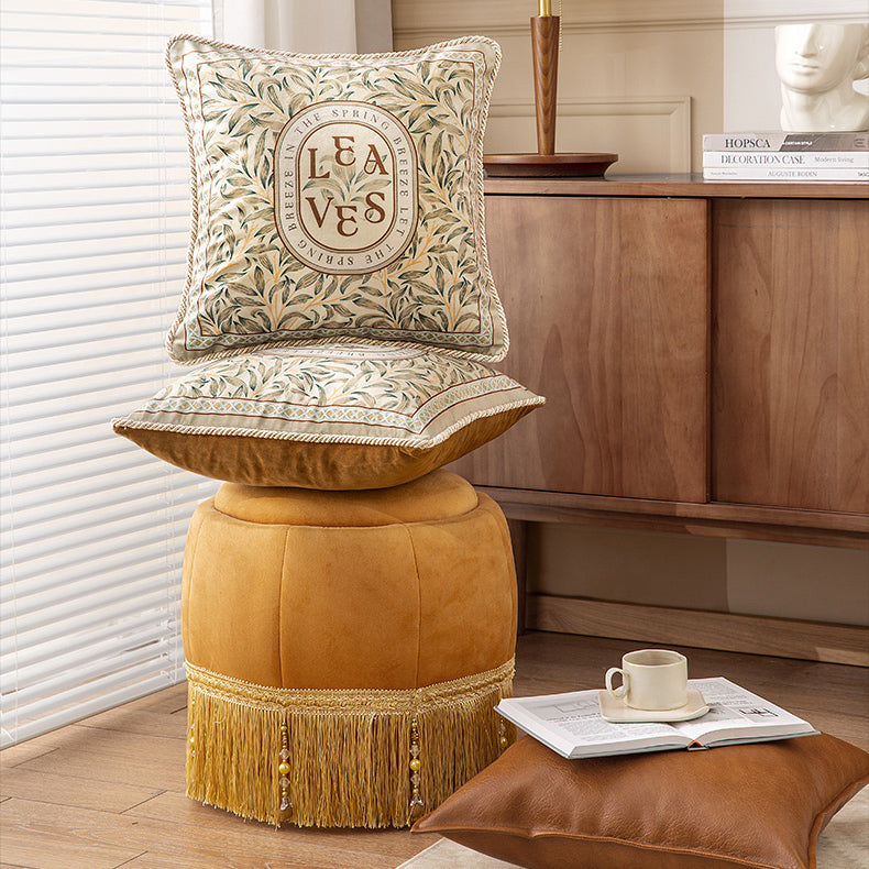 leaves art logo square cushion