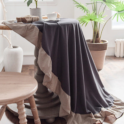 4color round frills tablecloth