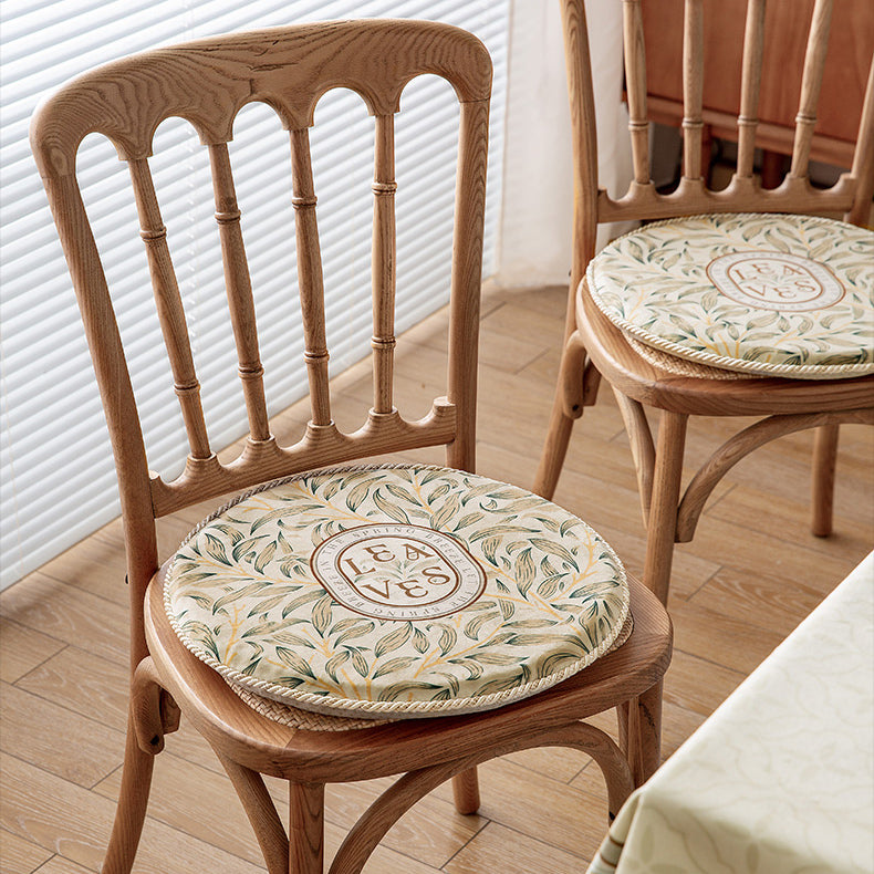 leaves art logo round cushion