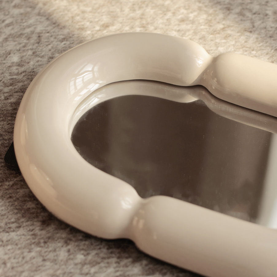 2color oval ceramic mirror