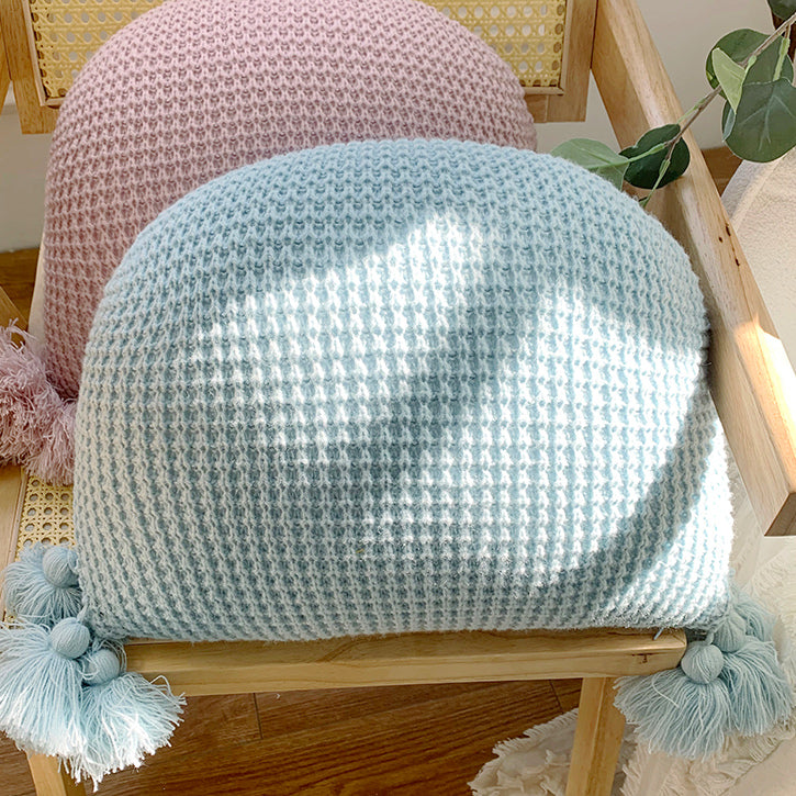 5color semicircle knit cushion