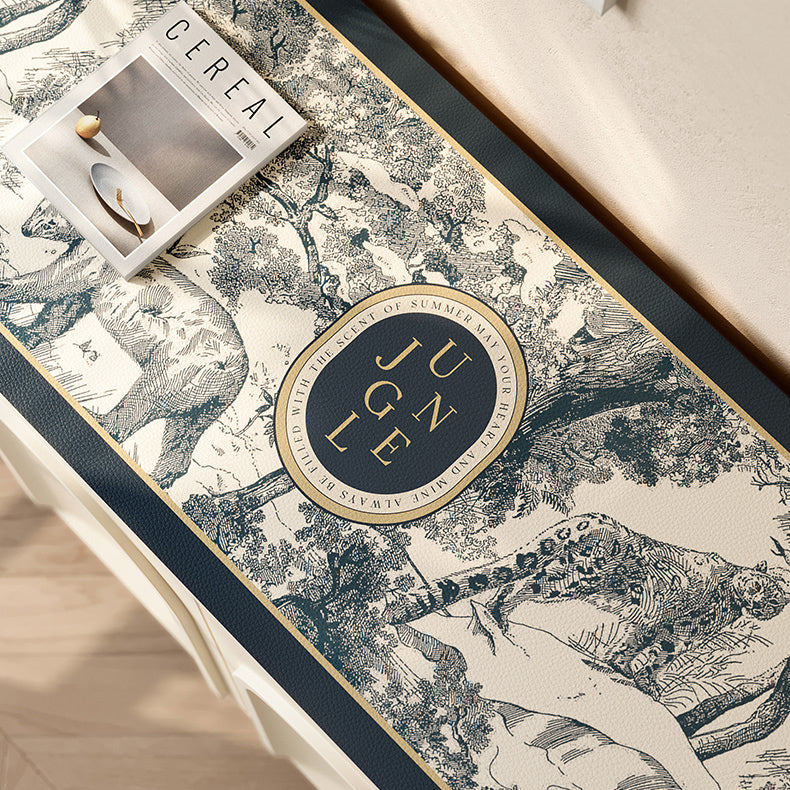blue retro forest shelf mat