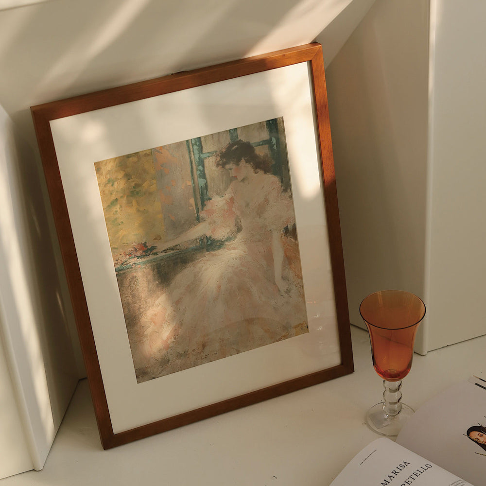 retro girl poster & frame SET