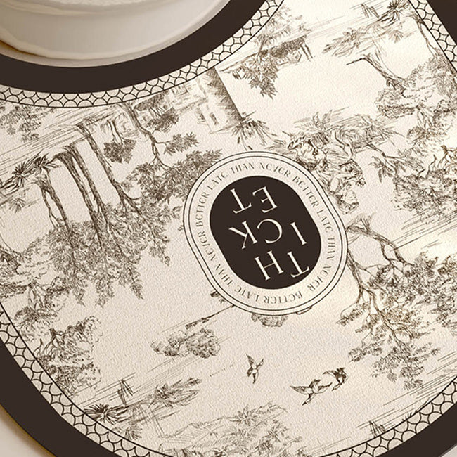 black toile de Jouy toilet mat