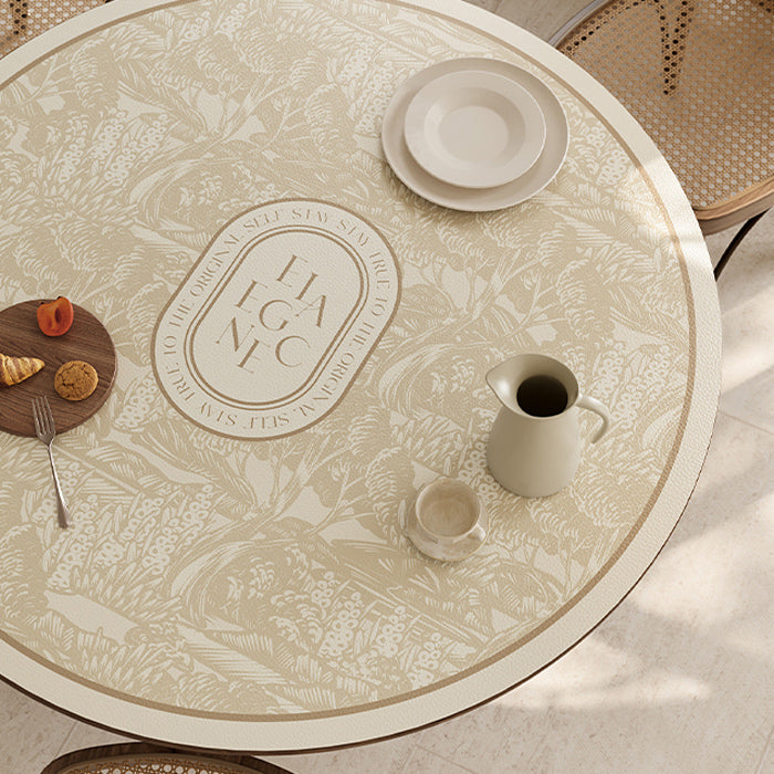 beige elegance logo round table mat