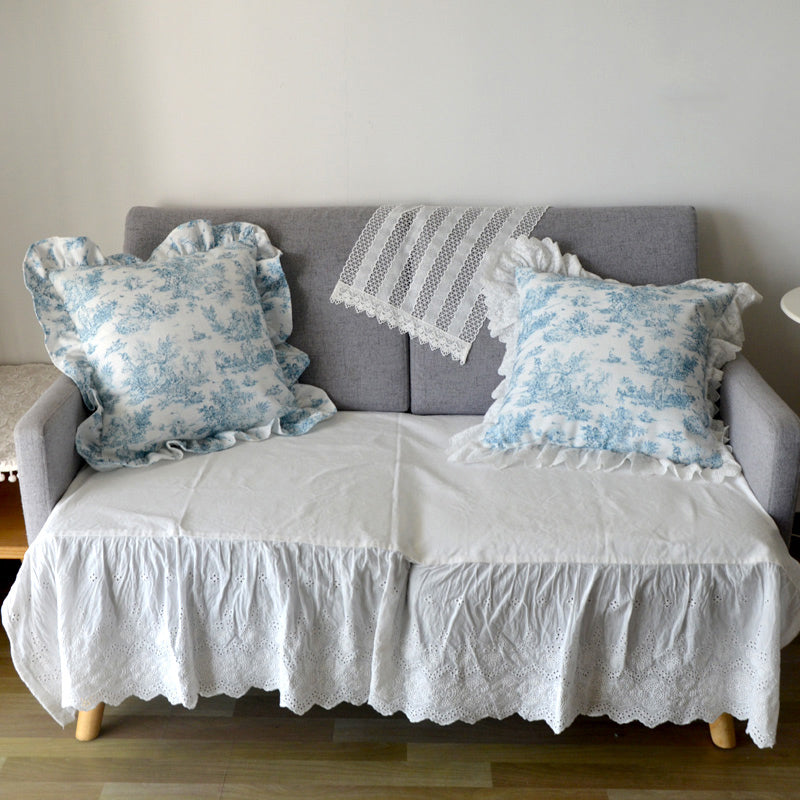 toile de Jouy blue cushion cover