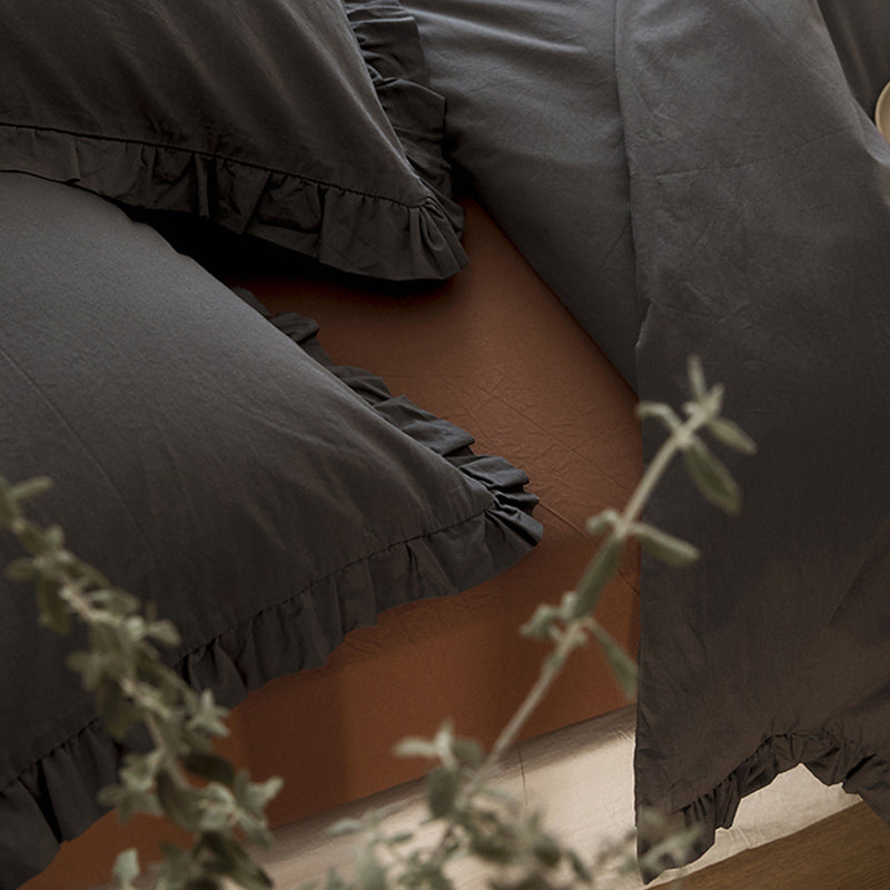 12color simple cotton frill bedlinen set
