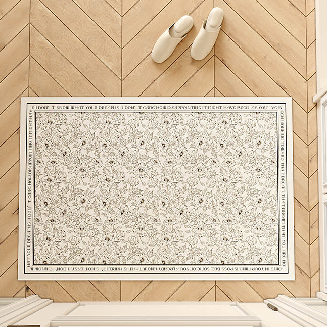 monotone dream simple flower big door mat