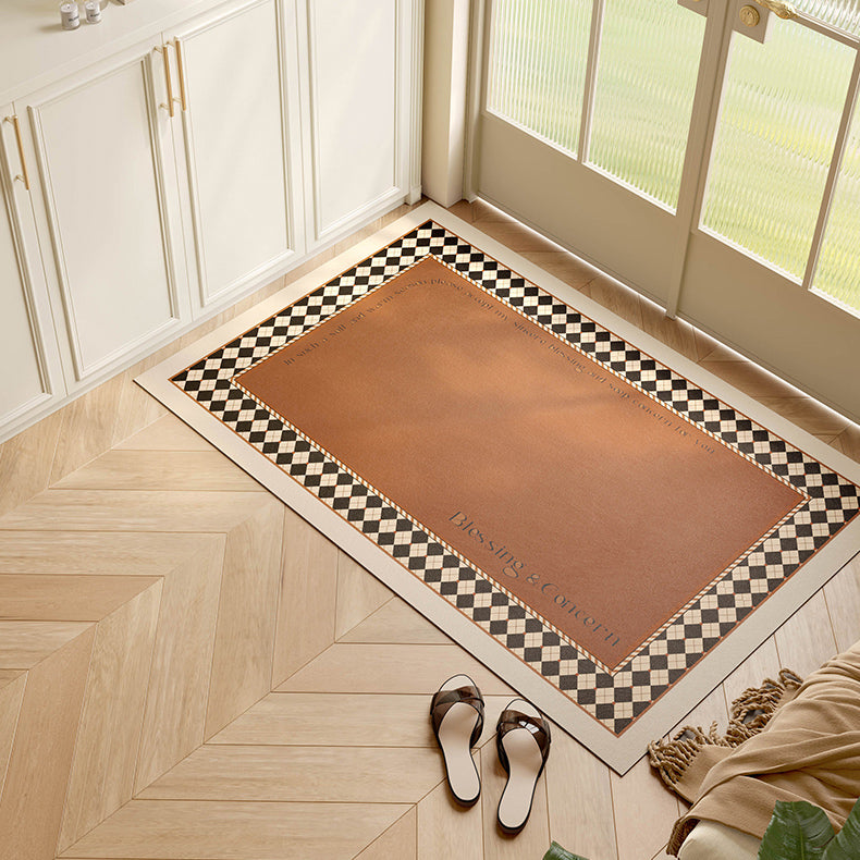brown argyle door mat