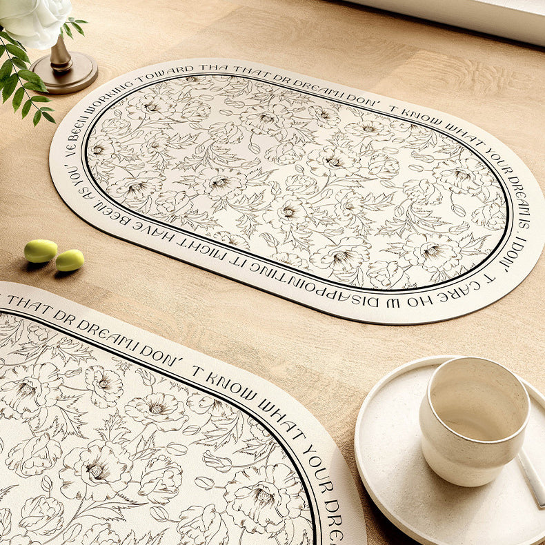 monotone dream simple flower place mat