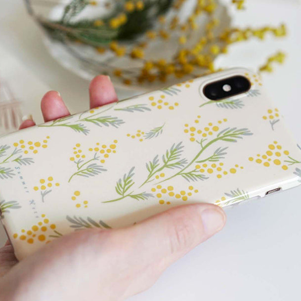yellow mimosa iPhone case