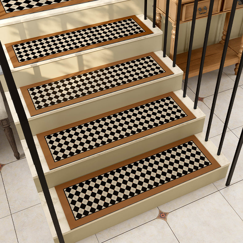 argyle brown check step mat