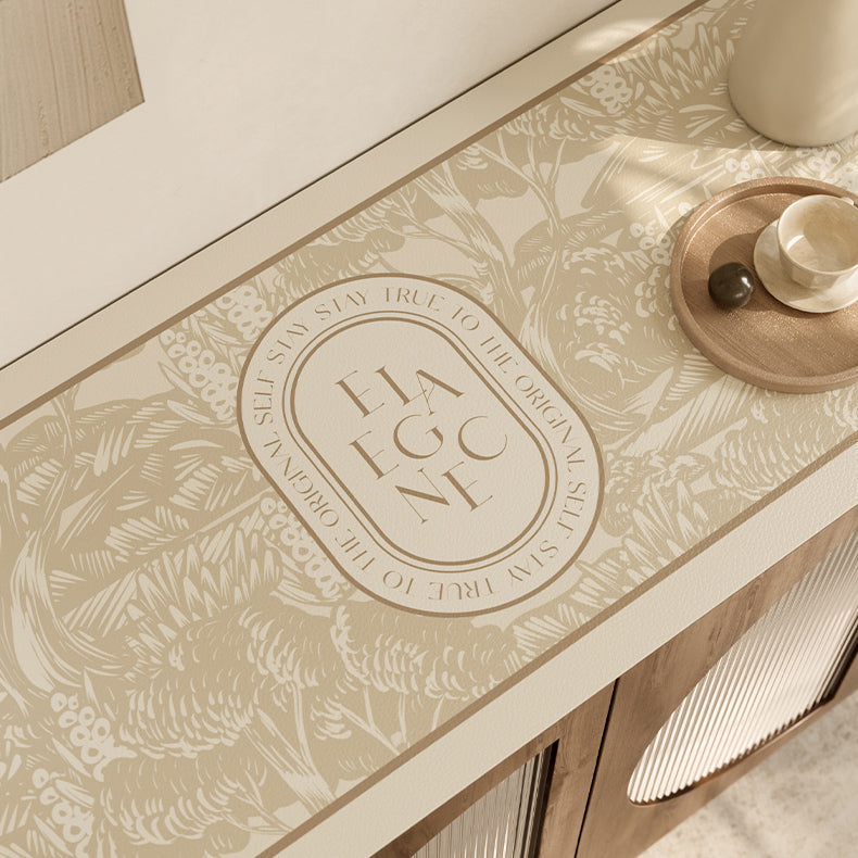 beige elegance logo square shelf mat