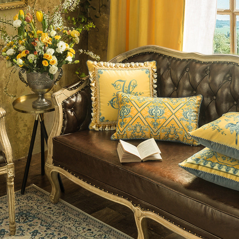 6design european rose art square cushion